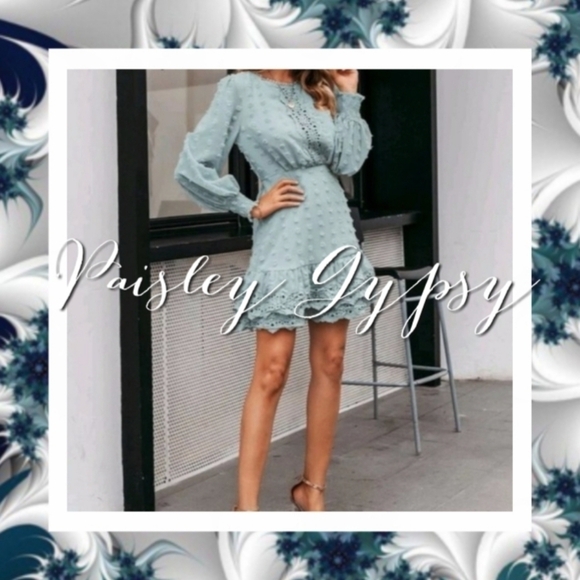 Simplee Apparel Dresses & Skirts - ROMANTIC BABY BLUE LACE SIMPLEE PREMIUM QUALITY BRANDED DRESS